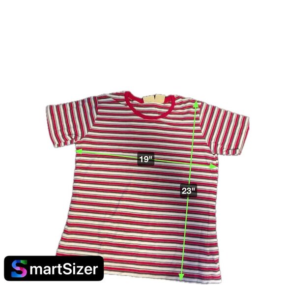 St. John's Bay Red Striped Crew Neck Short Sleeved Top Sz M - Picture 5 of 7